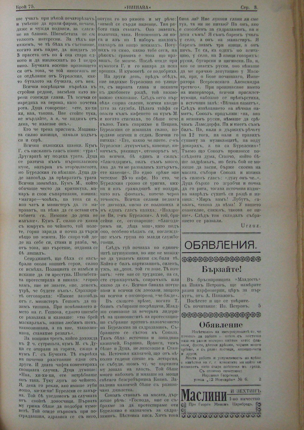 в-к "Нишава", бр. 75, стр. 3